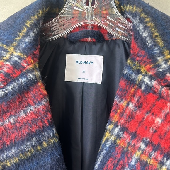 Old Navy Plaid Long Coat XS - Picture 4 of 9